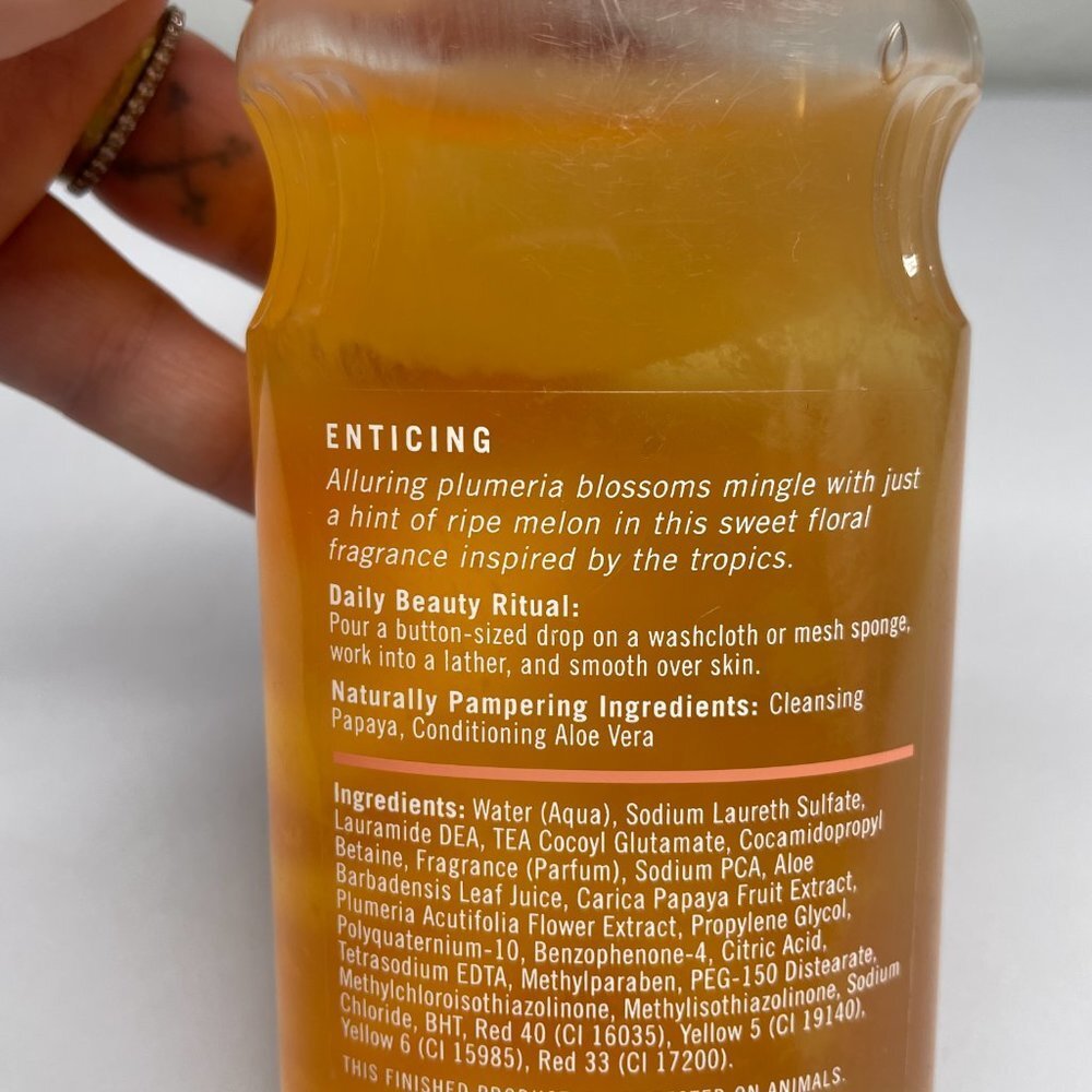 Bath & Body Works Pleasures Plumeria Shower Gel 10 oz Retired Discontinued - Picture 4 of 5
